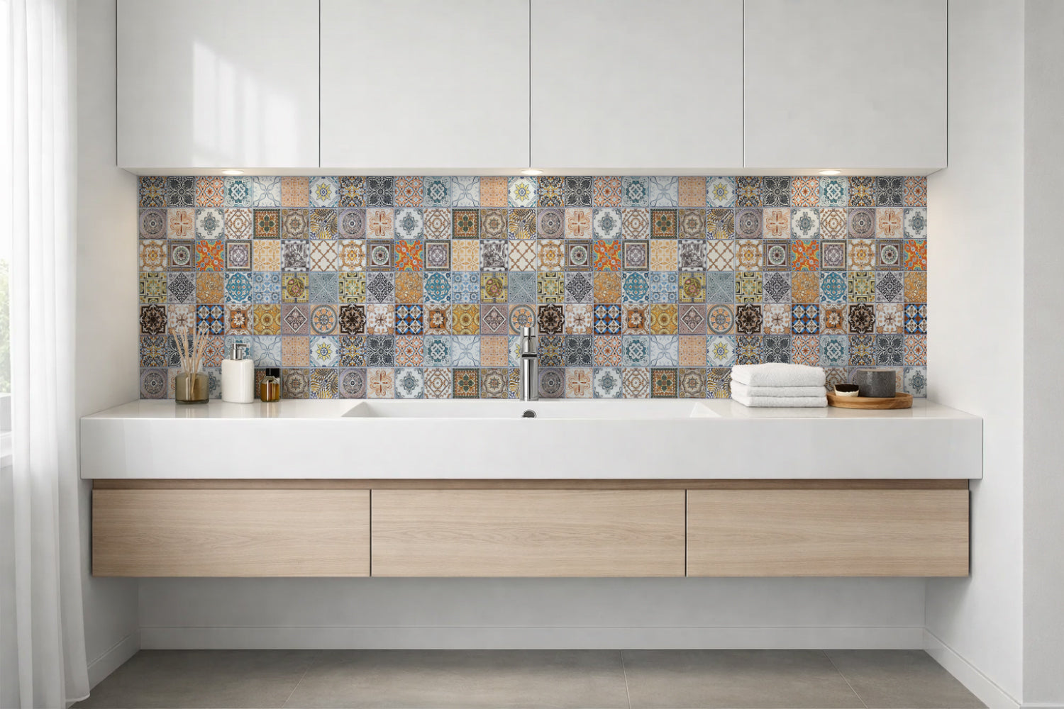Waschbeckenrückwand Patchwork
