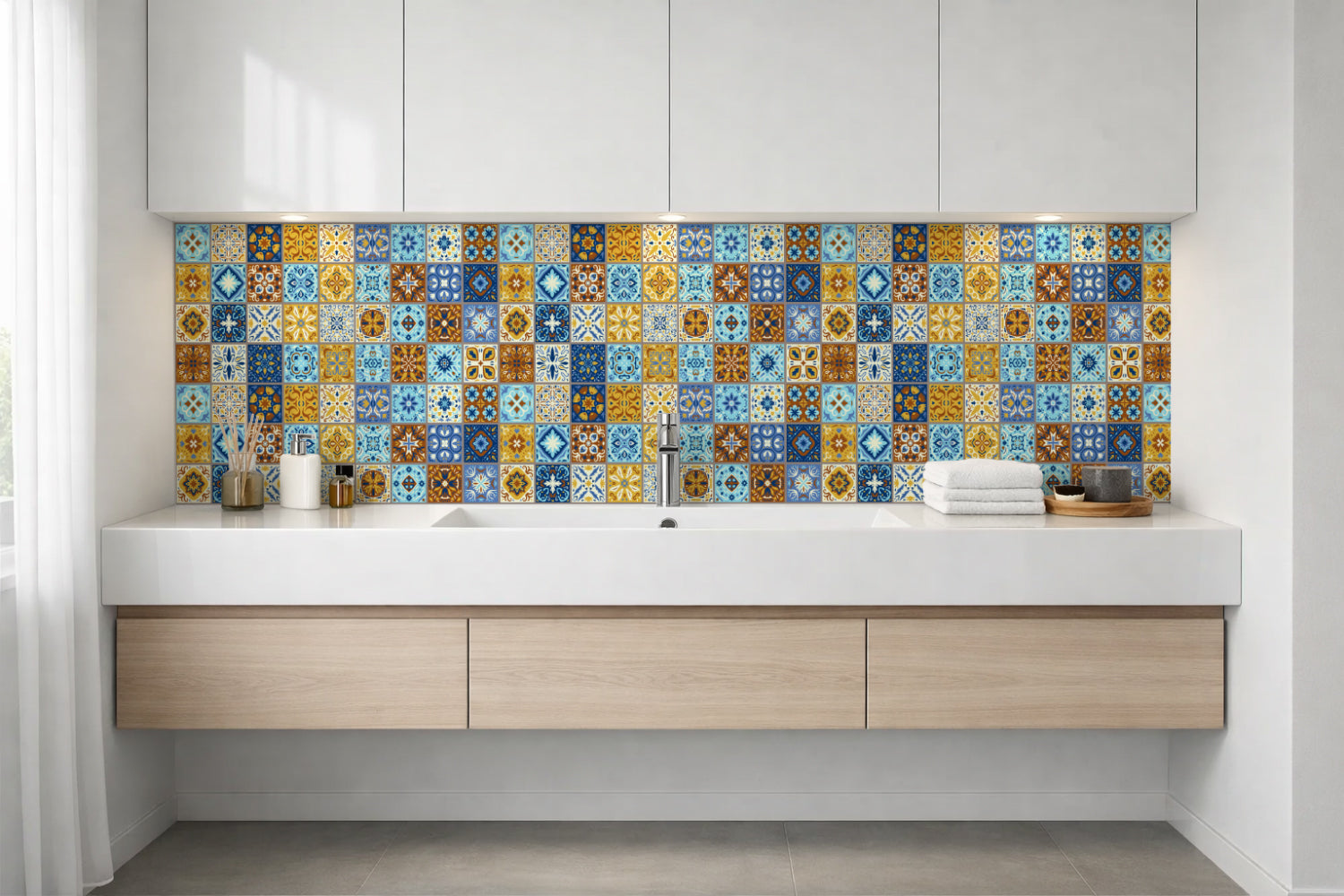 Waschbeckenrückwand Patchwork