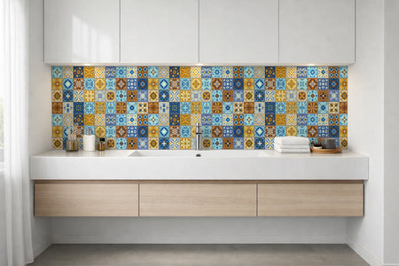 Waschbeckenrückwand Patchwork
