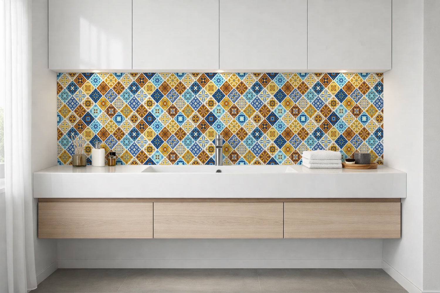 Waschbeckenrückwand Patchwork