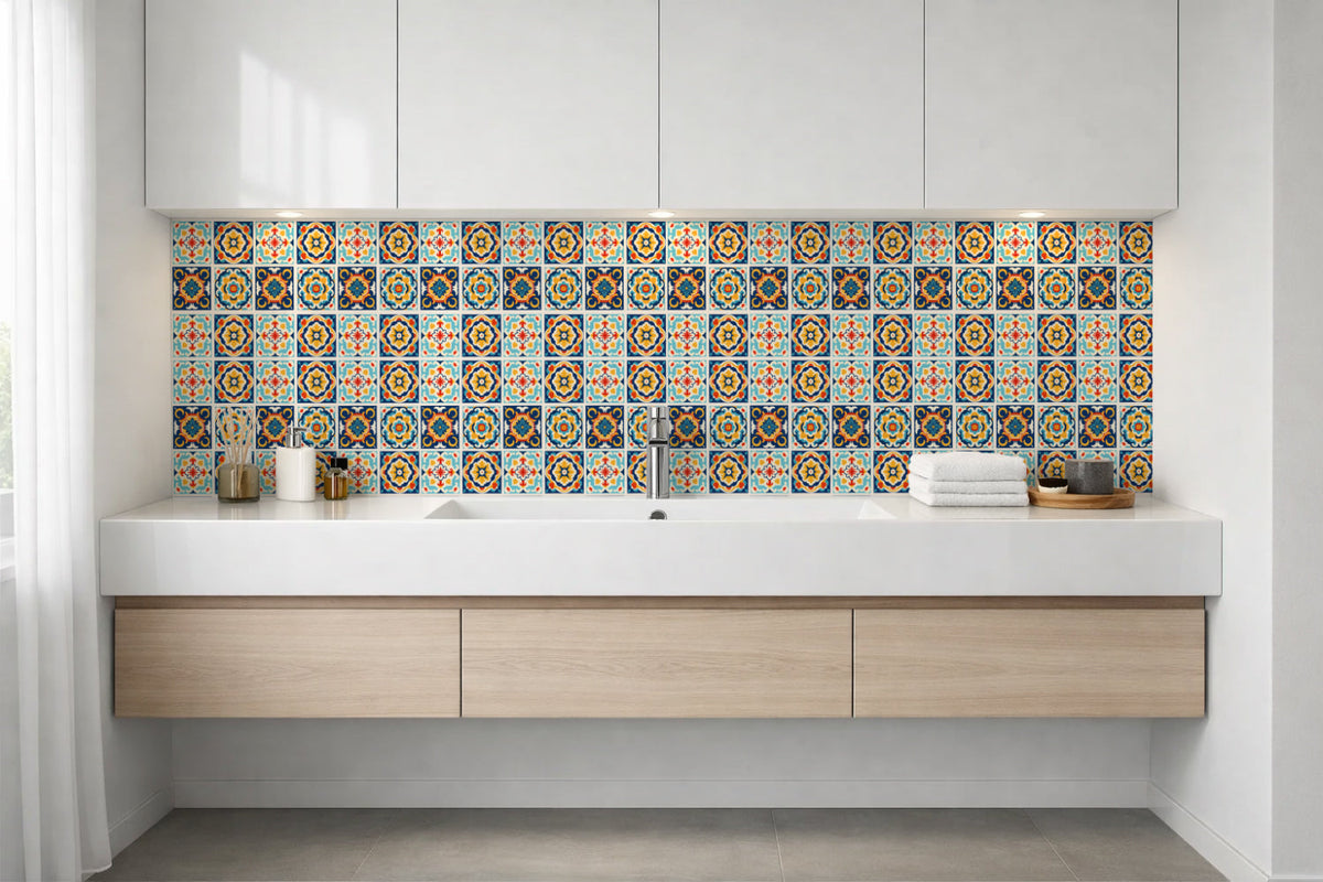 Waschbeckenrückwand Patchwork