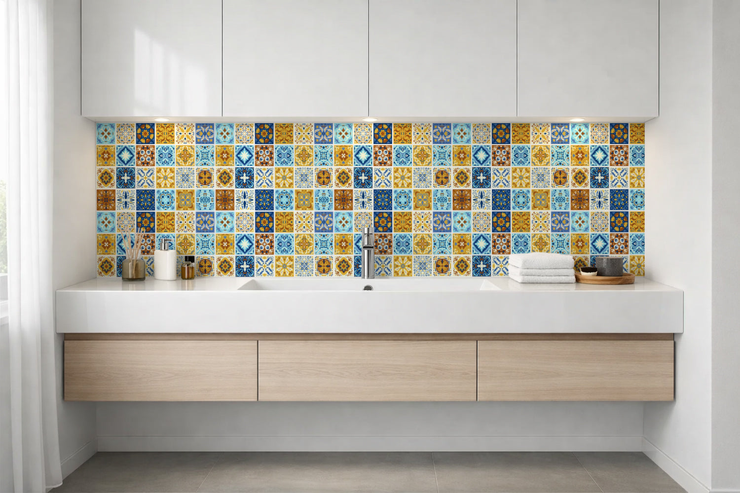Waschbeckenrückwand Patchwork