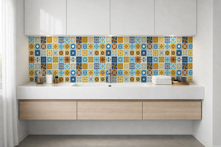 Waschbeckenrückwand Patchwork