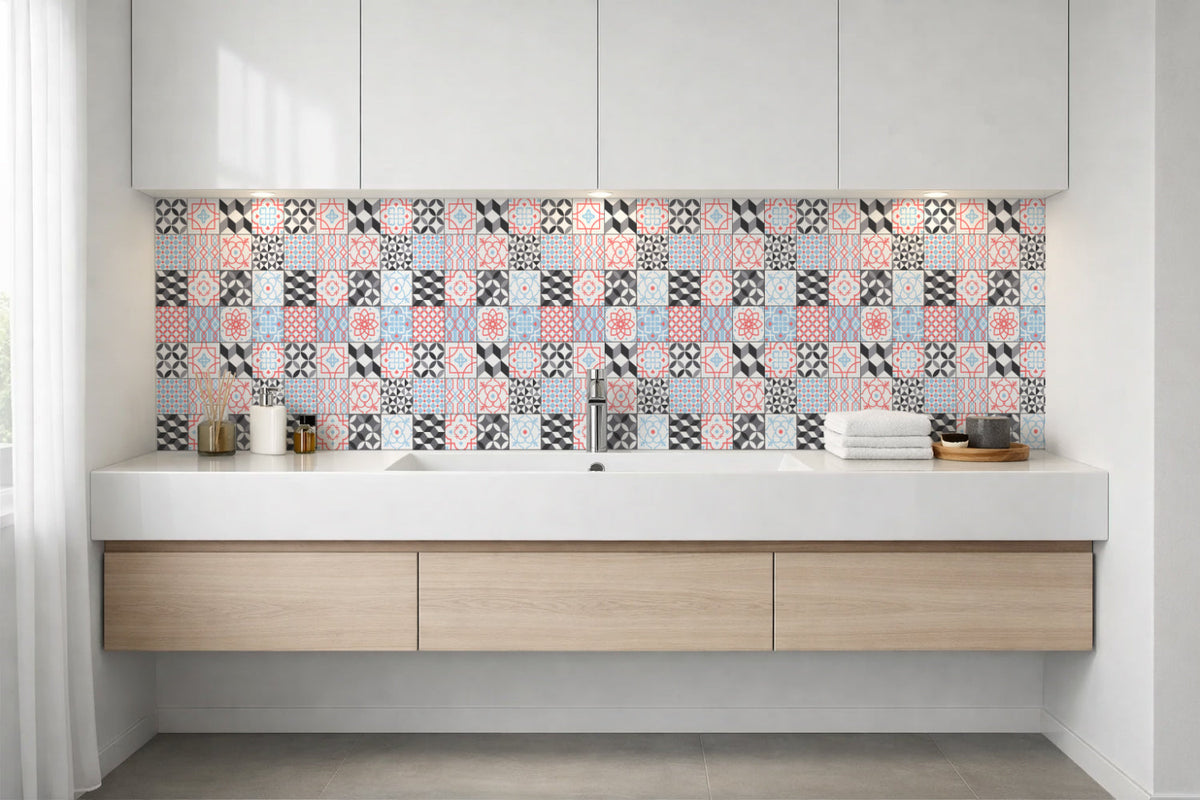 Waschbeckenrückwand Patchwork