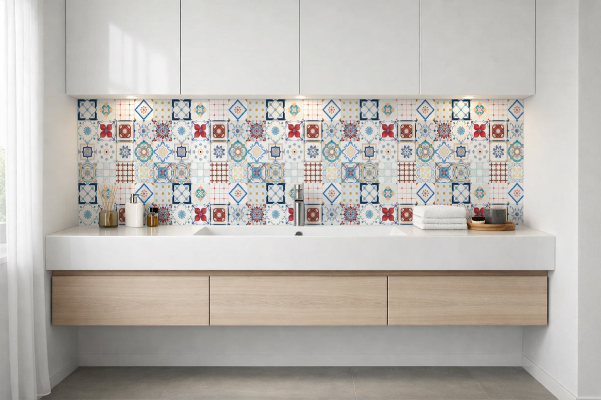 Waschbeckenrückwand Patchwork