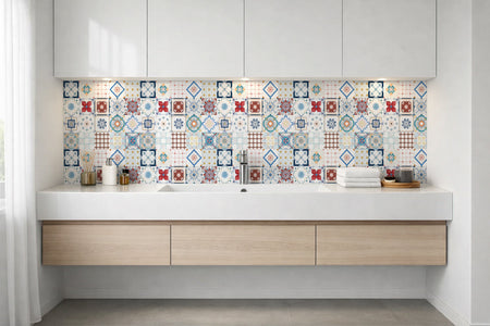 Waschbeckenrückwand Patchwork