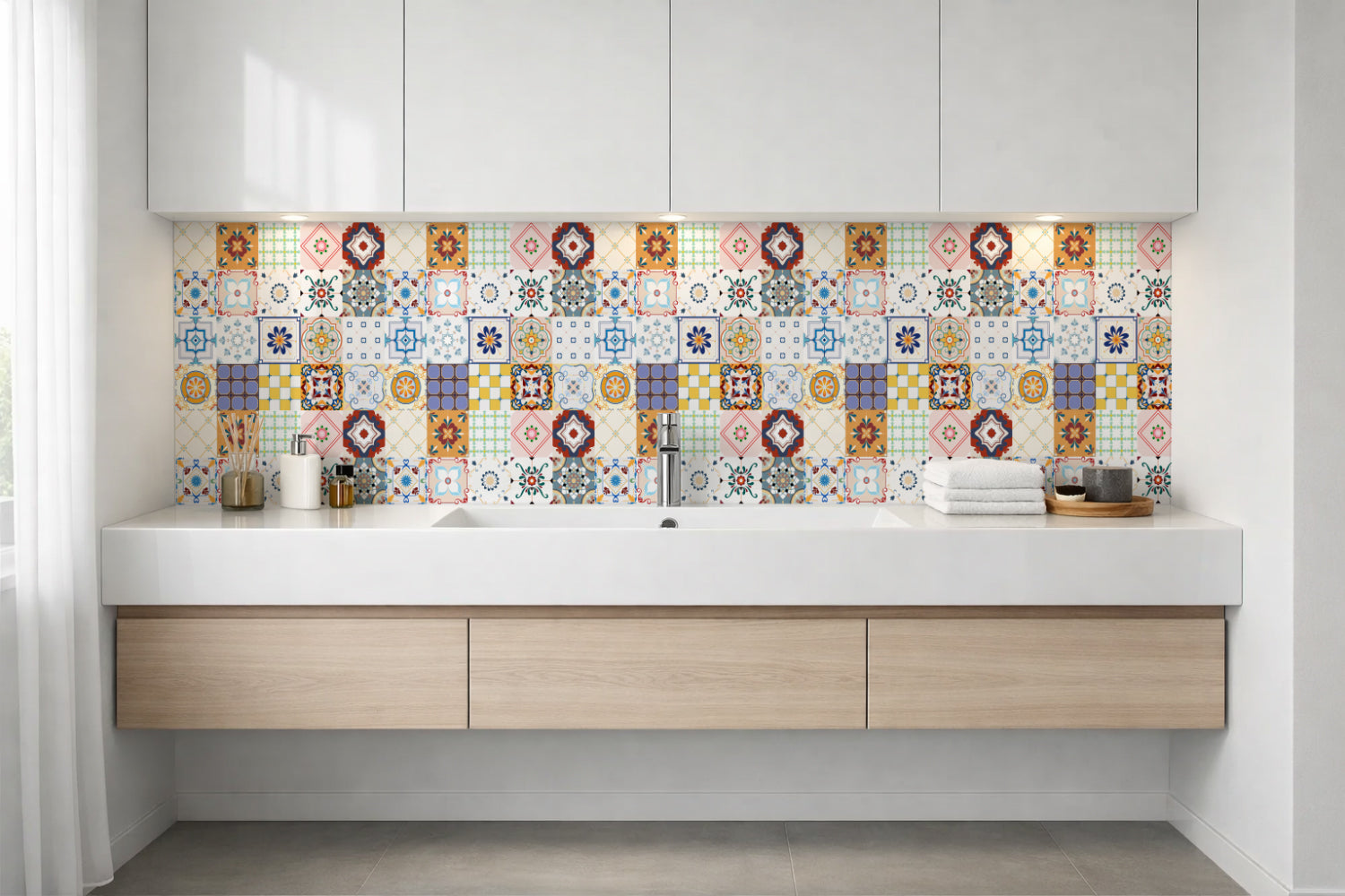 Waschbeckenrückwand Patchwork
