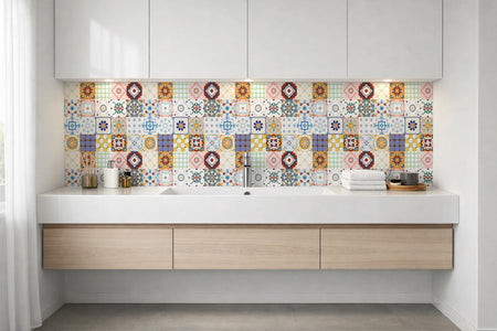Waschbeckenrückwand Patchwork