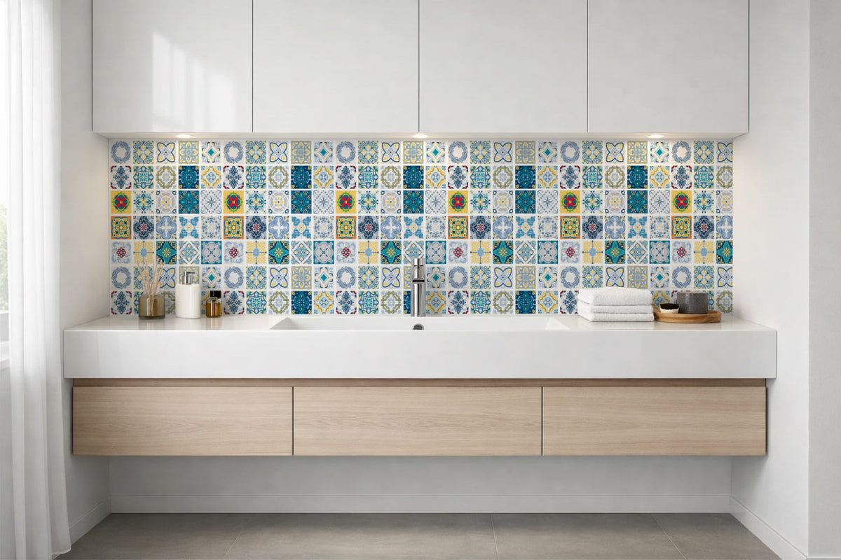 Waschbeckenrückwand Patchwork
