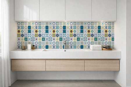 Waschbeckenrückwand Patchwork