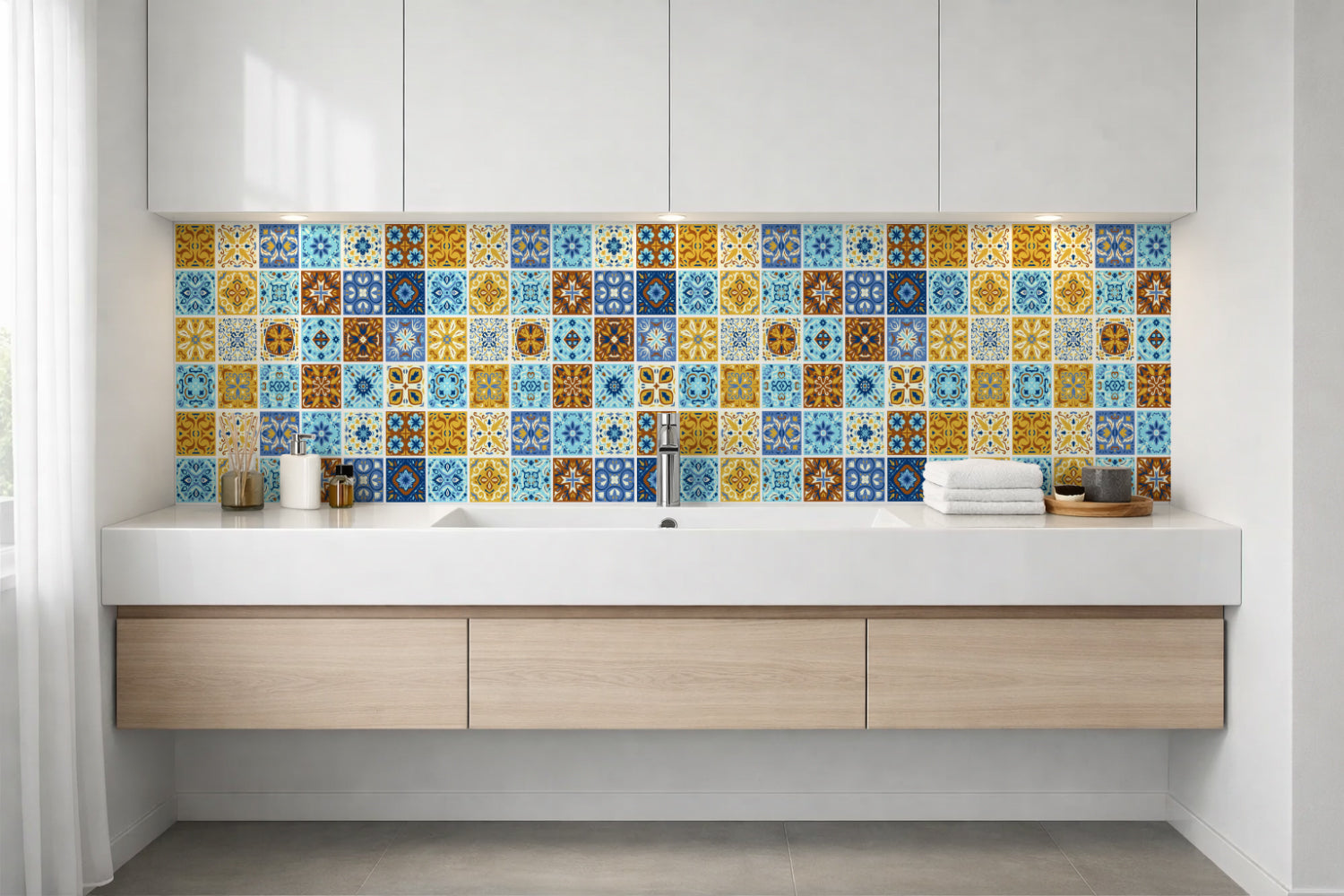 Waschbeckenrückwand Patchwork