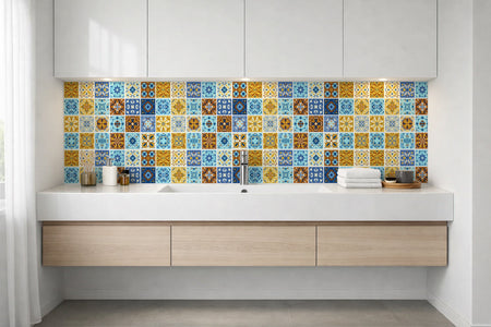 Waschbeckenrückwand Patchwork