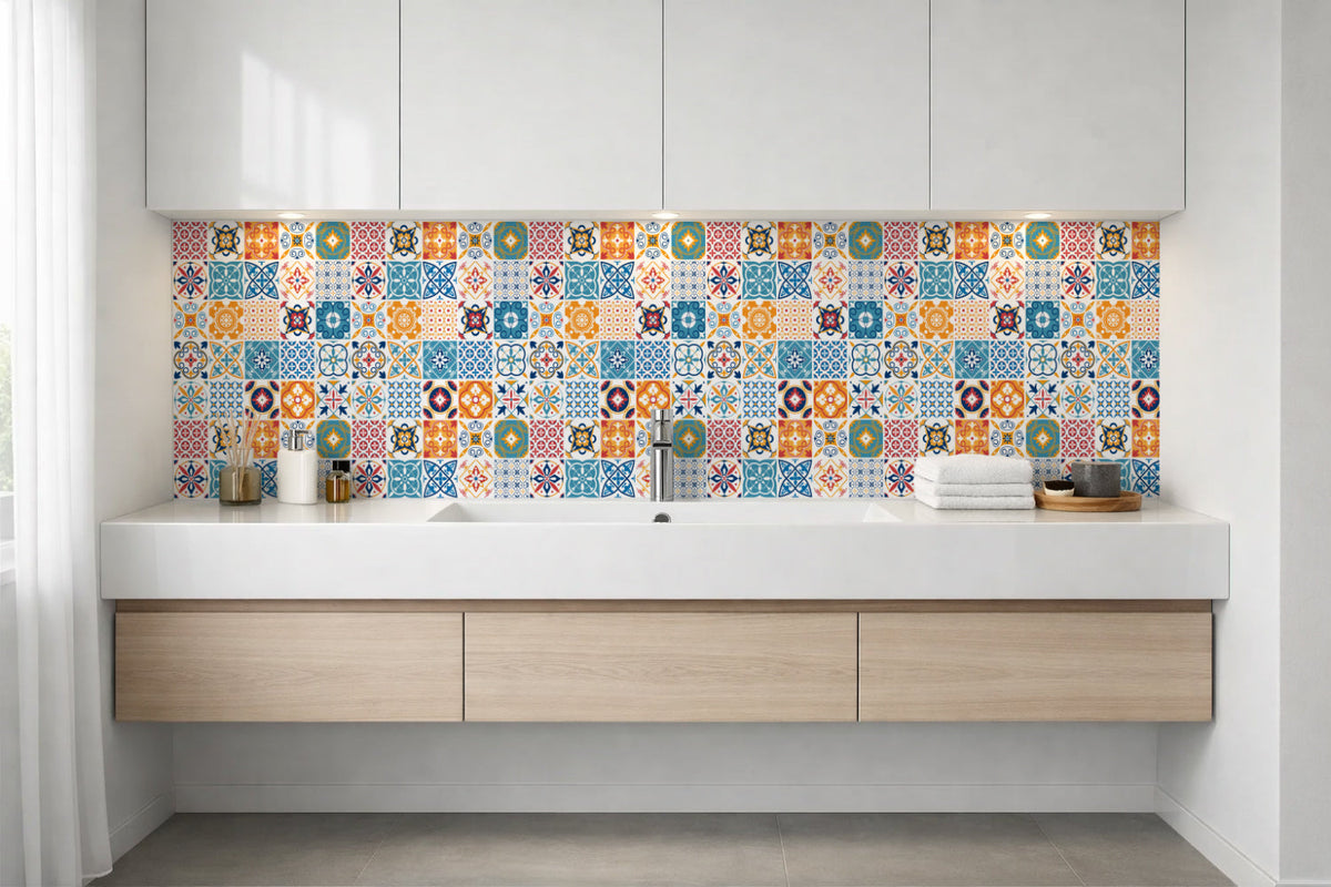 Waschbeckenrückwand Patchwork