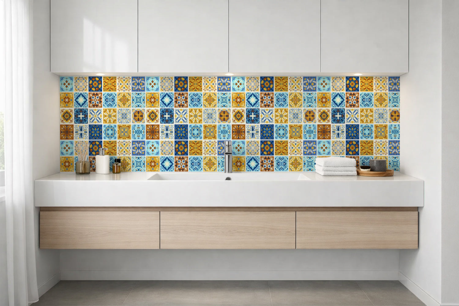 Waschbeckenrückwand Patchwork