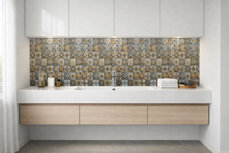 Waschbeckenrückwand Patchwork