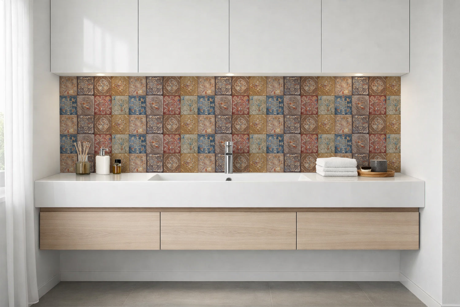 Waschbeckenrückwand Patchwork