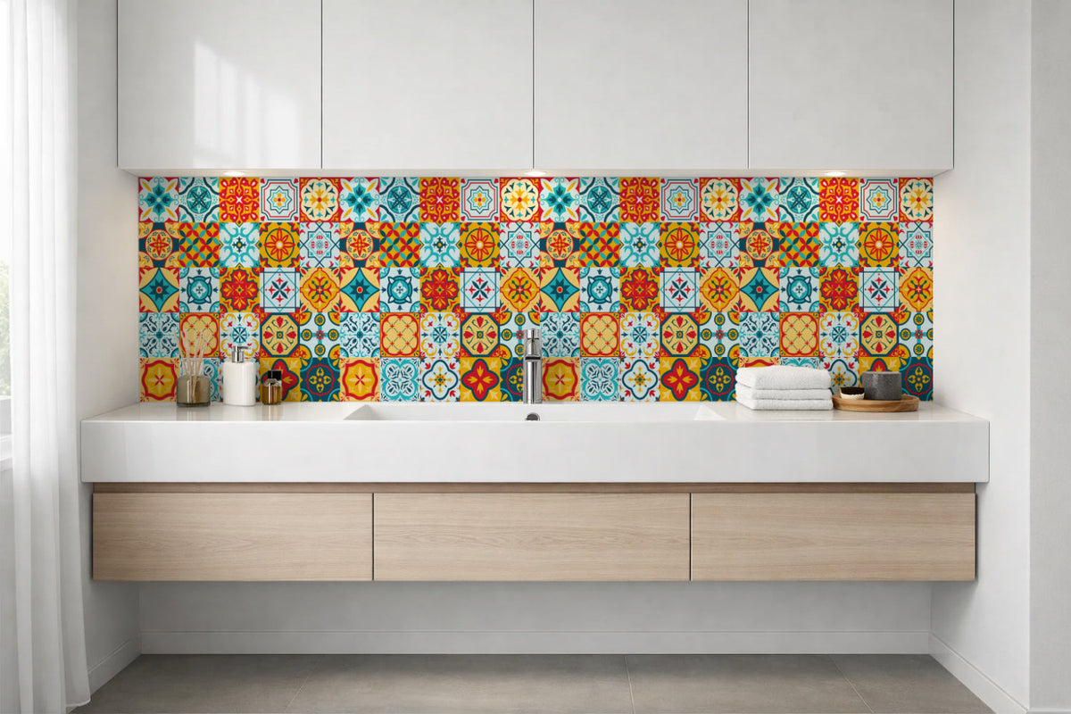 Waschbeckenrückwand Patchwork