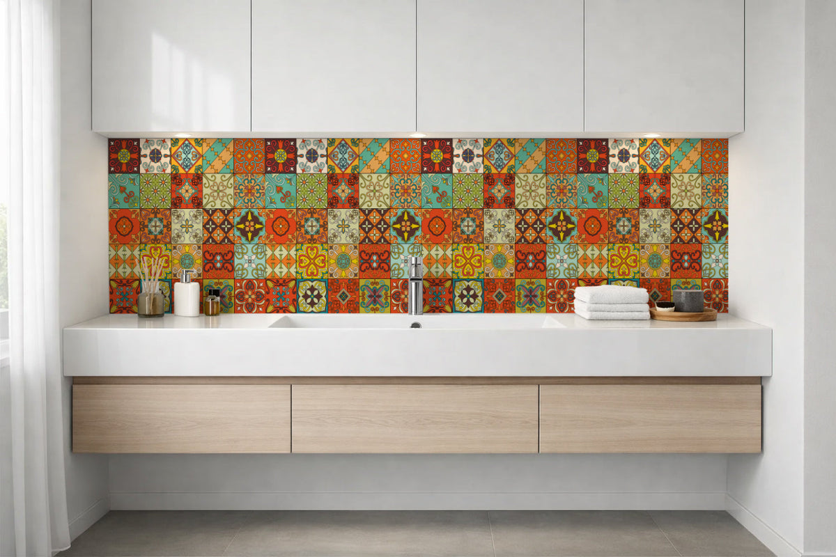 Waschbeckenrückwand Patchwork