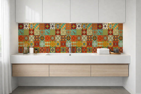 Waschbeckenrückwand Patchwork