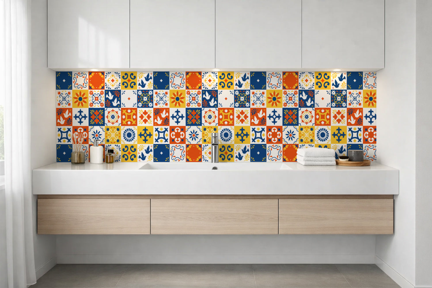 Waschbeckenrückwand Patchwork