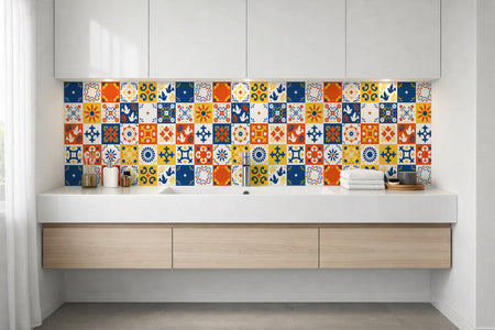 Waschbeckenrückwand Patchwork