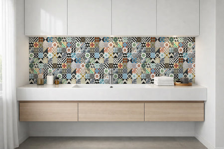 Waschbeckenrückwand Patchwork