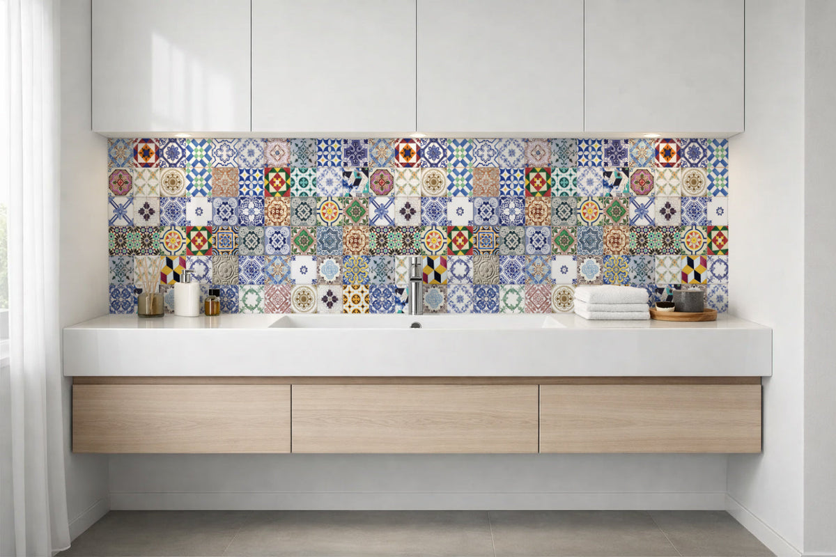 Waschbeckenrückwand Patchwork