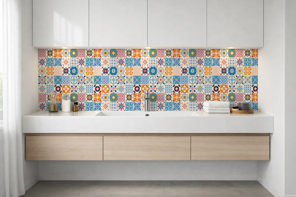 Waschbeckenrückwand Patchwork