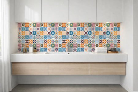 Waschbeckenrückwand Patchwork