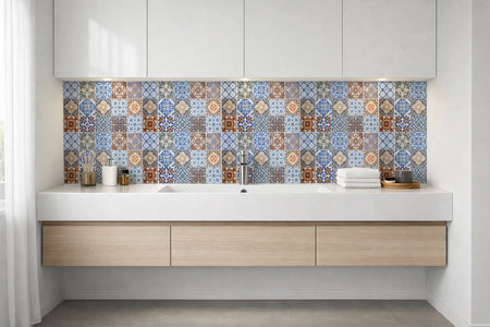 Waschbeckenrückwand Patchwork