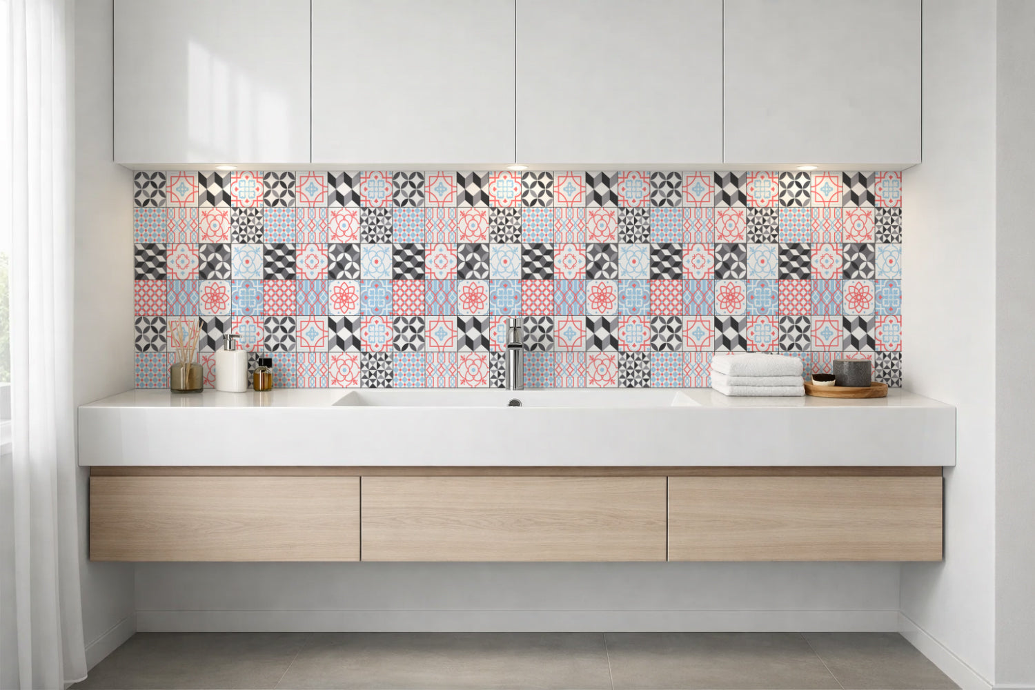 Waschbeckenrückwand Patchwork
