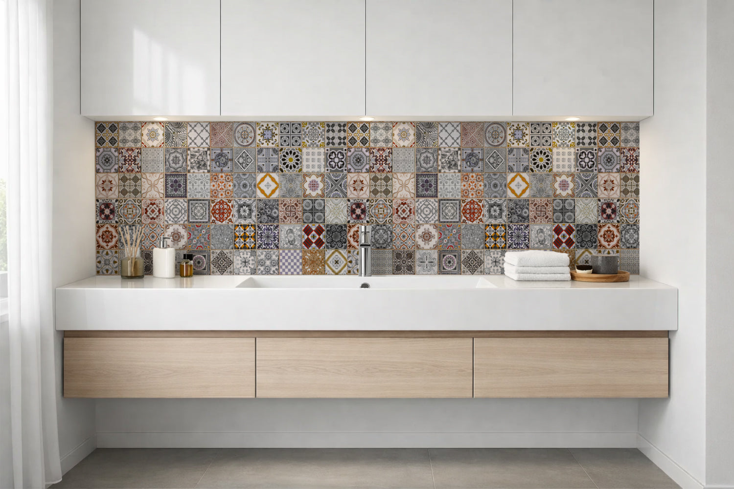 Waschbeckenrückwand Patchwork