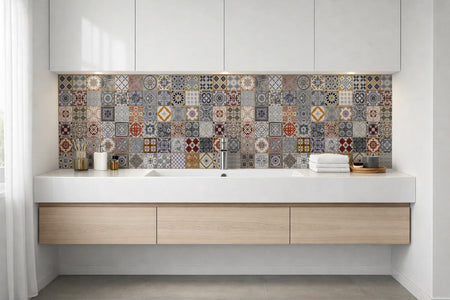 Waschbeckenrückwand Patchwork