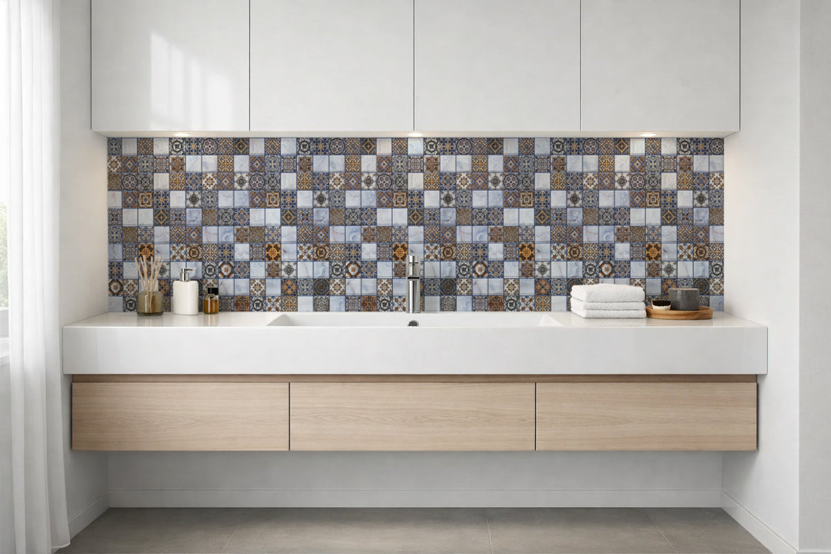 Waschbeckenrückwand Patchwork
