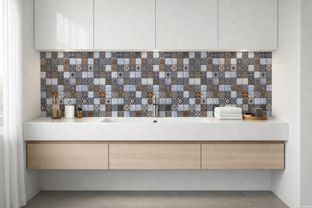 Waschbeckenrückwand Patchwork