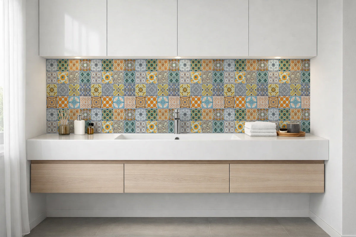 Waschbeckenrückwand Patchwork