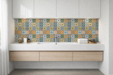 Waschbeckenrückwand Patchwork