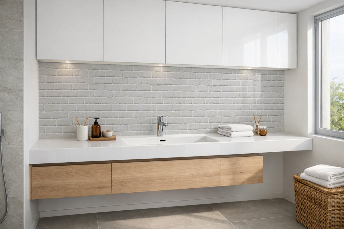 Waschbeckenrückwand Steinoptik