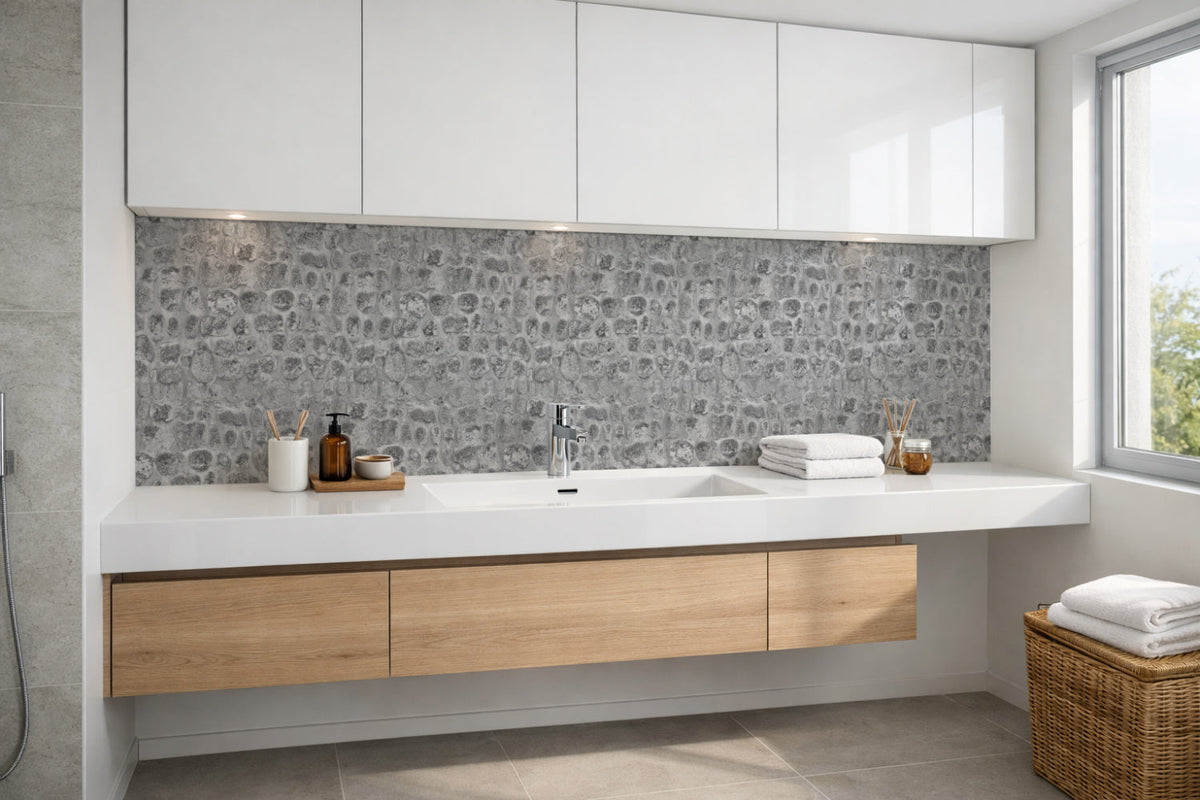Waschbeckenrückwand Steinoptik