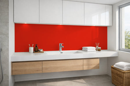 Waschbeckenrückwand Einfarbig RAL 3028 Reinrot