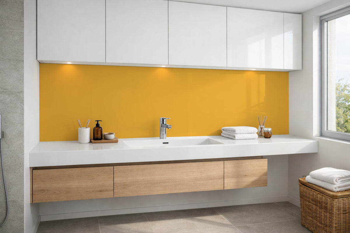 Waschbeckenrückwand Einfarbig RAL 1021 Rapsgelb