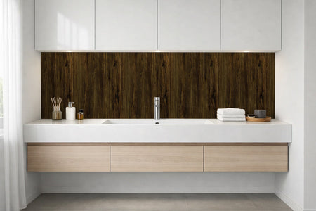 Waschbeckenrückwand Holzoptik