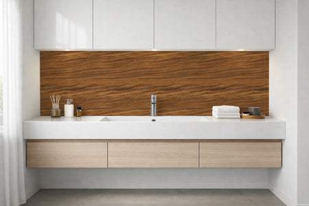 Waschbeckenrückwand Holzoptik