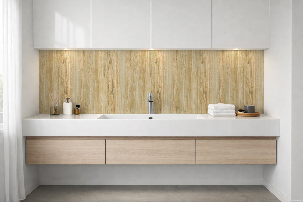 Waschbeckenrückwand Holzoptik
