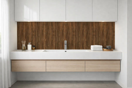 Waschbeckenrückwand Holzoptik