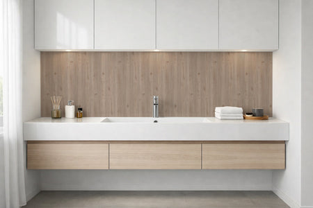 Waschbeckenrückwand Holzoptik