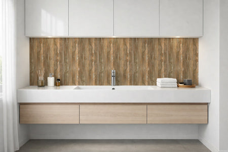 Waschbeckenrückwand Holzoptik