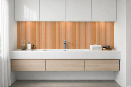 Waschbeckenrückwand Holzoptik