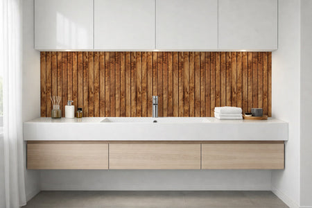 Waschbeckenrückwand Holzoptik