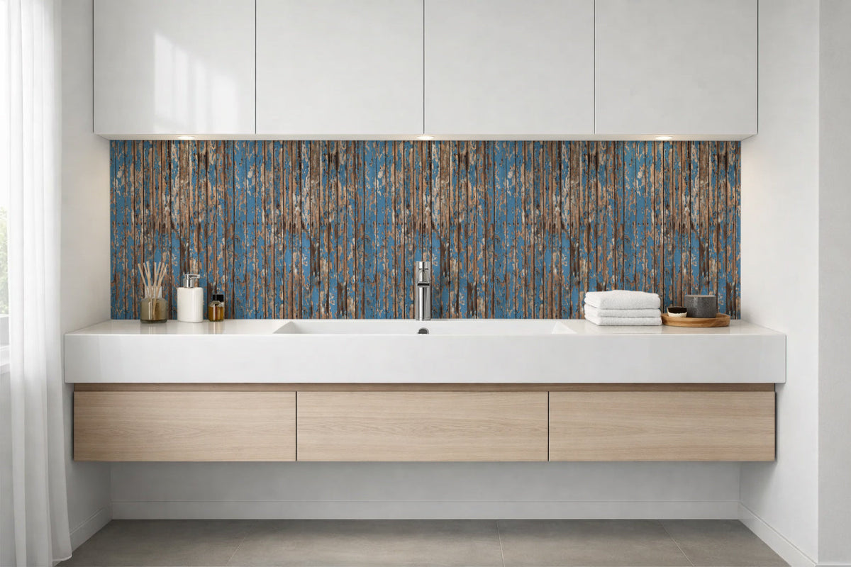 Waschbeckenrückwand Holzoptik